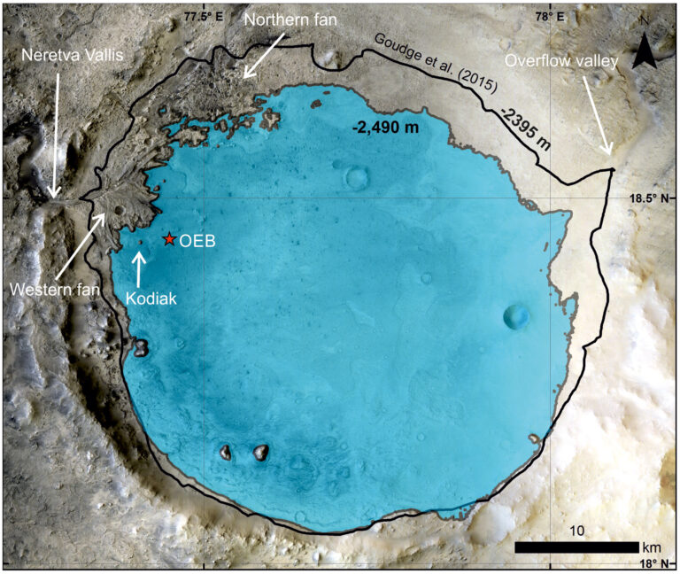 Perseverance confirma la existencia pasada de un lago en el cráter Jezero