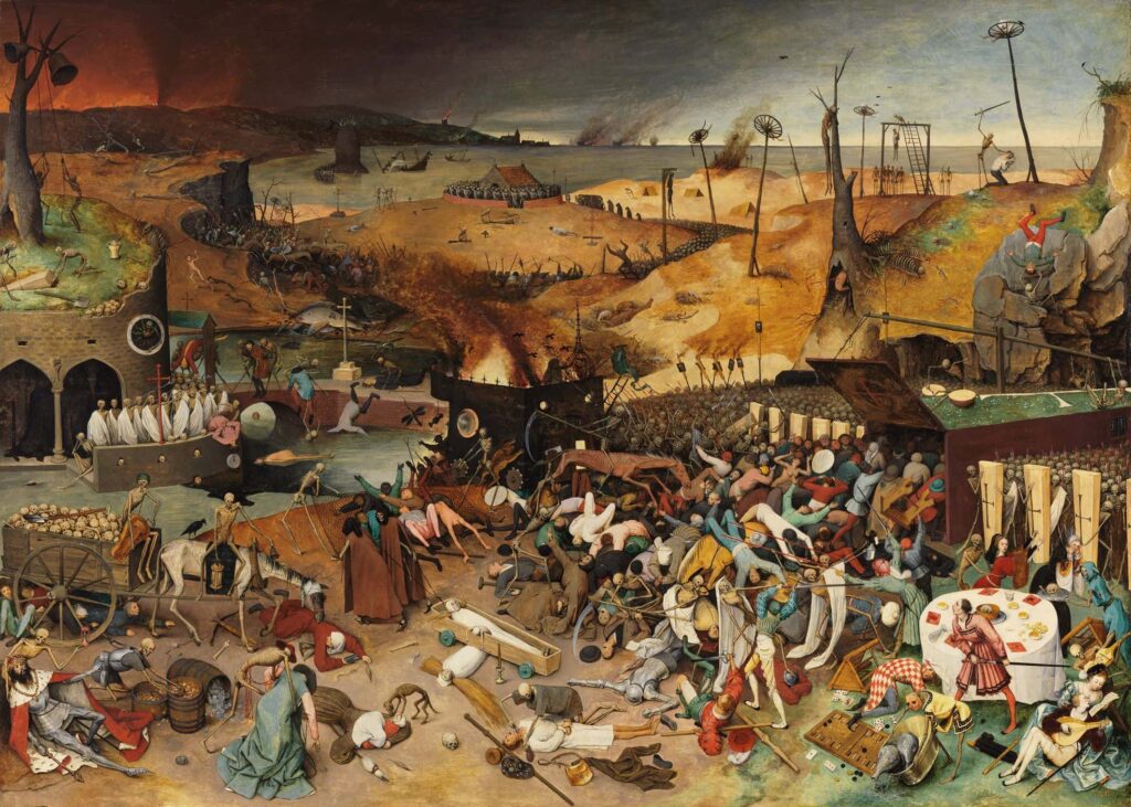 (El triunfo de la muerte, óleo de Peter Brueghel)