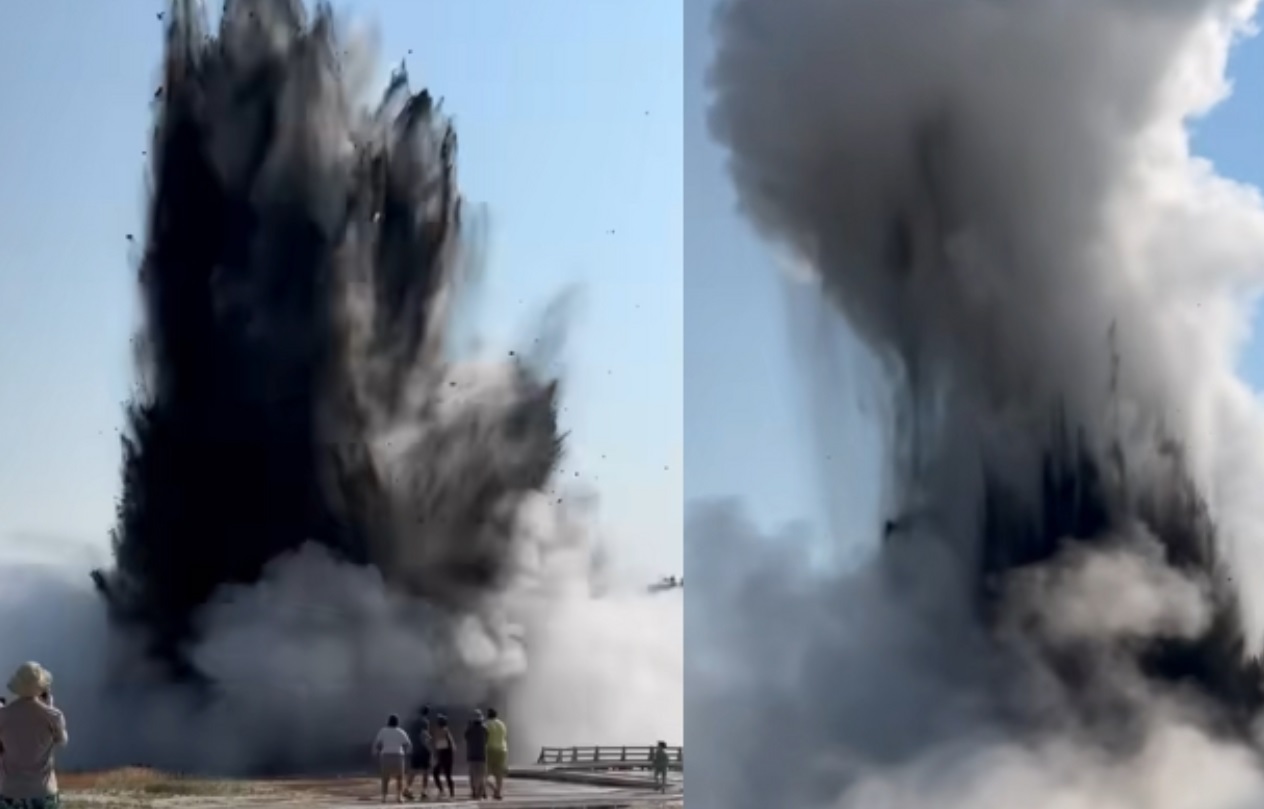 Impresionante explosión hidrotermal sorprende a turistas en Yellowstone