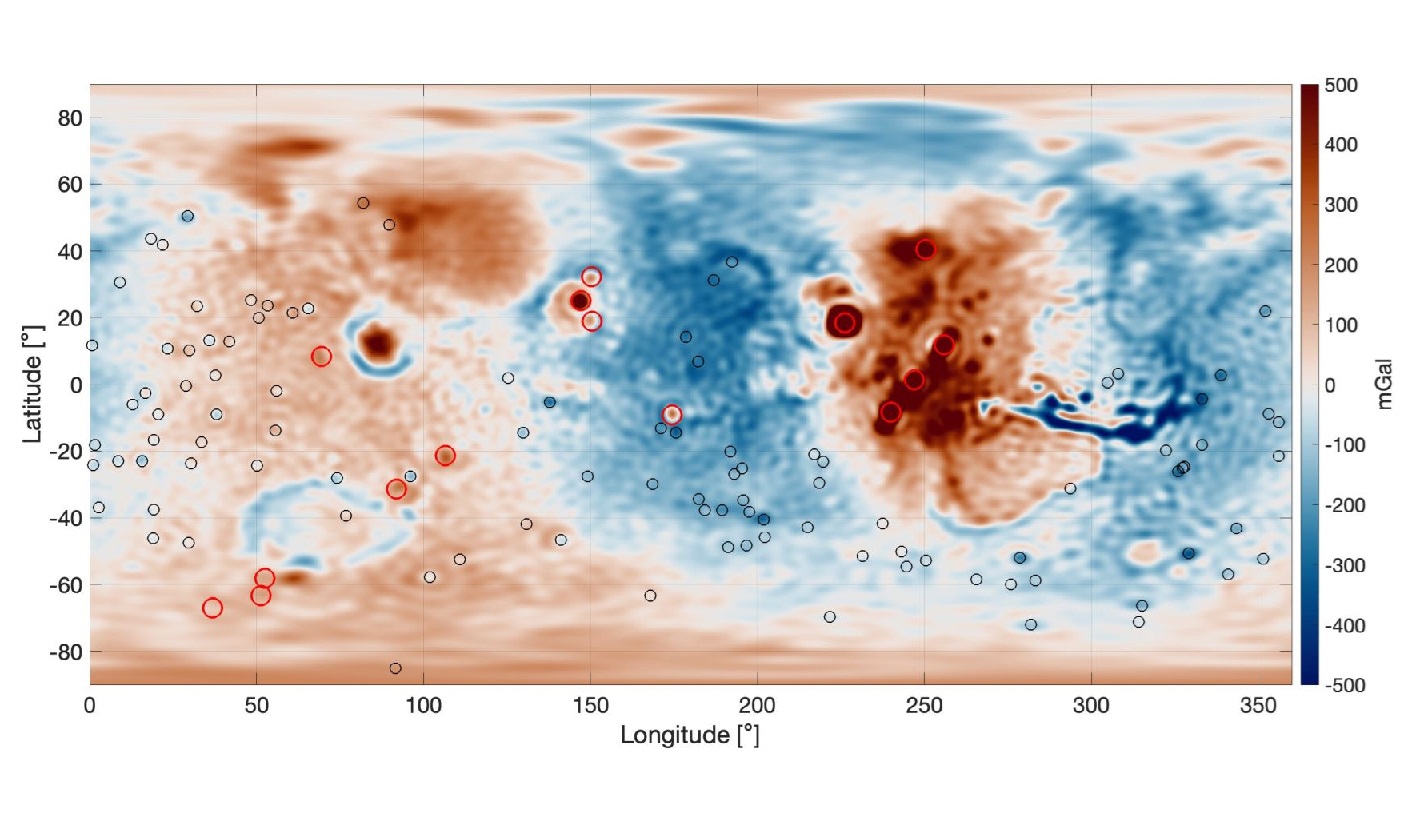 Mapa gravitatorio de Marte revela estructuras ocultas bajo su antigua superficie