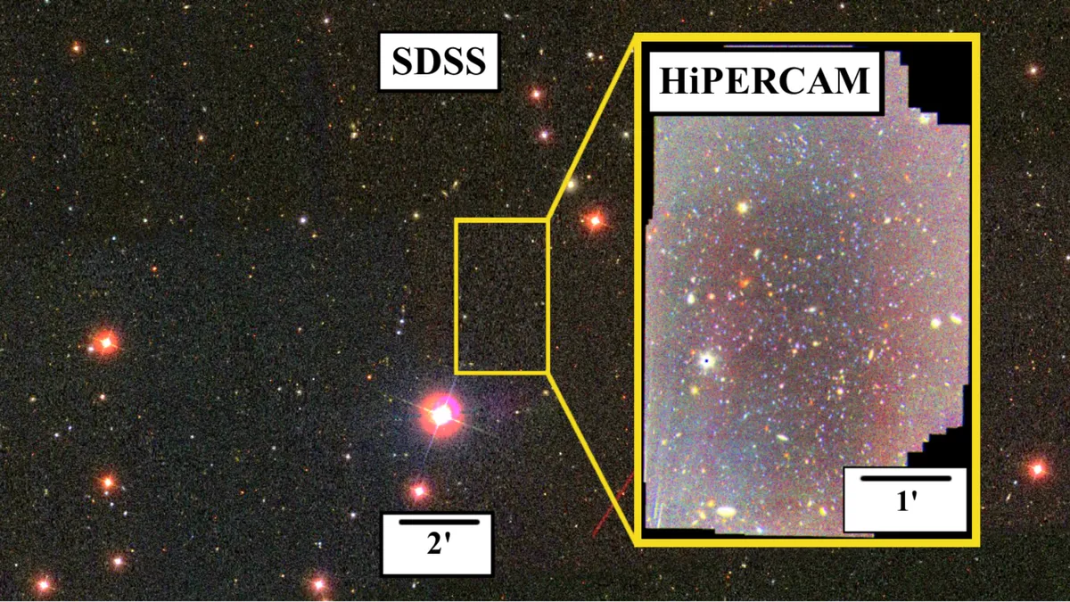 Encuentran galaxia que parece no tener estrellas